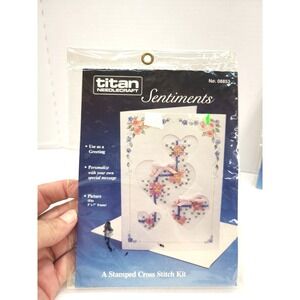 Titan Needlecraft Sentiments A Stamped Cross Stitch Kit No. 08853 Hearts